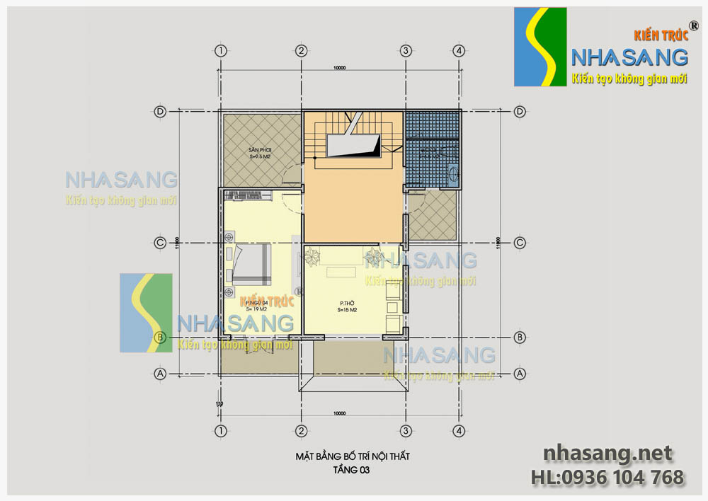 mau biet thu dep 3 tang tan co dien 10m x 11m BT14082 mat bang tang 3